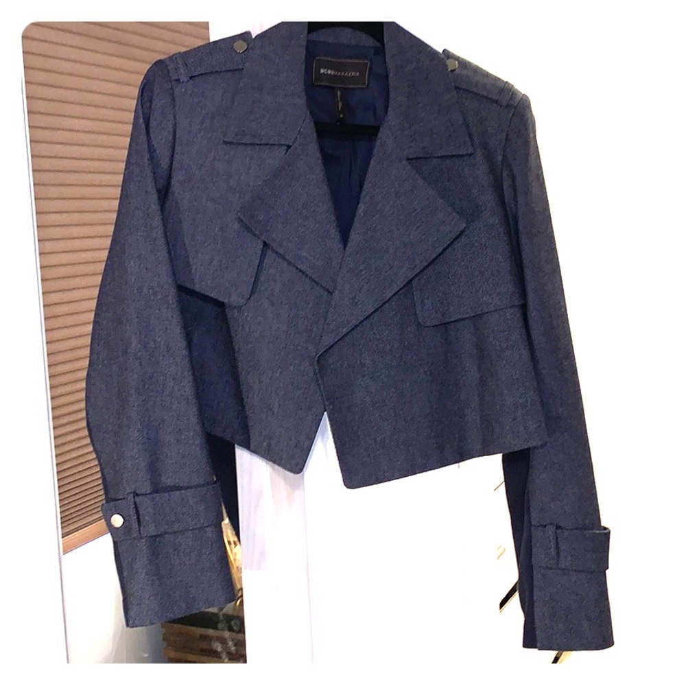BCBG MAXAZRIA CROP JEAN JACKET